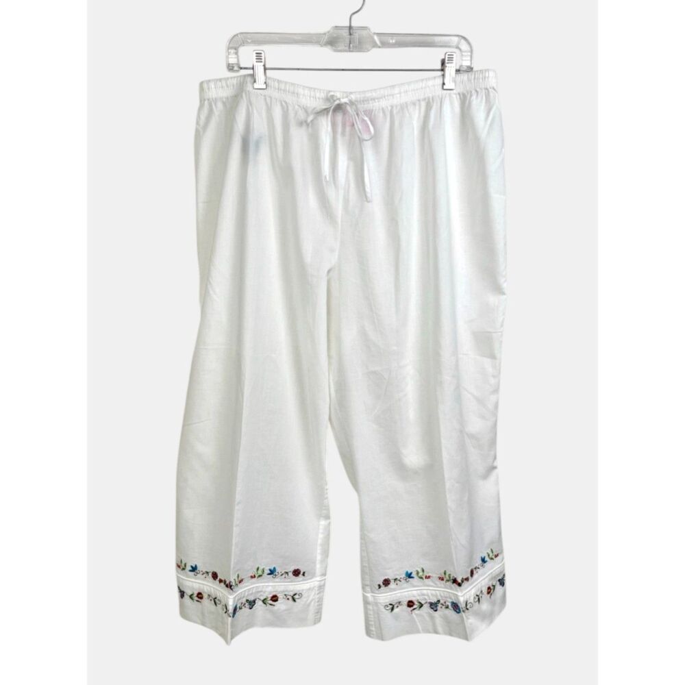 Vintage Y2K Swell by Cynthia Rowley Lounge Pajama Pants XXL Cotton Embroidered